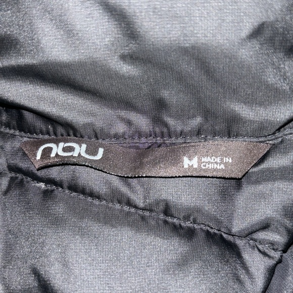 NAU down puffer jacket snap front shacket M black - Picture 7 of 8